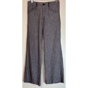 Anthropologie Pilcro and the Letterpress Gray 4 Wide Leg Linen Herringbone 2051